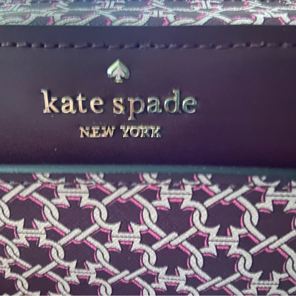 BRAND NEW: Kate Spade Burgundy, pink & cream patterned crossbody camera bag - Picture 7 of 12